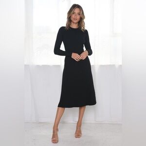 Elegant Black Long Sleeve Dress